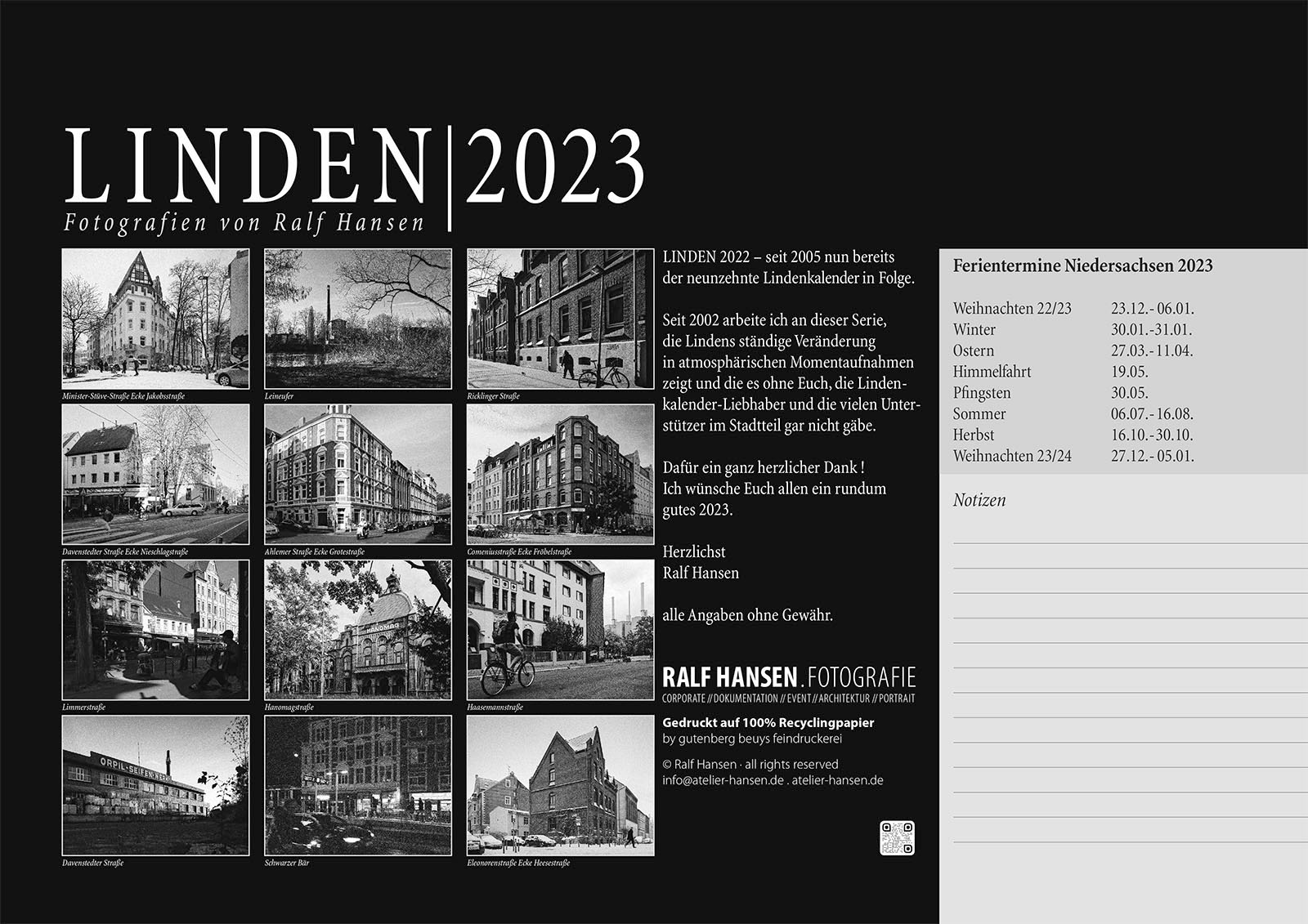 Linden Kalender 2023 Übersicht